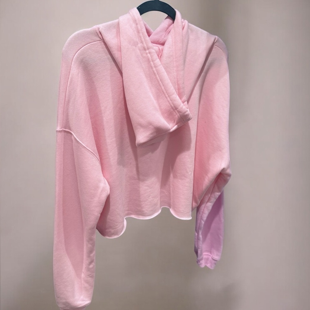 “Born Again Christian Dior” Pink Cropped Hoodie M NWOT / EXCLUSIVE STYLE - Picture 4 of 4